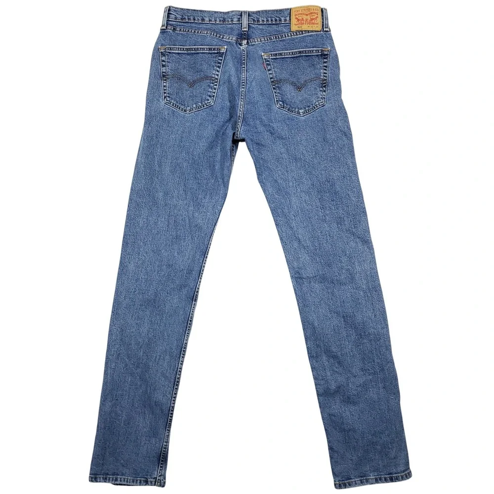 Levi's 505 Regular Fit Jeans Mens 32x36 Blue Stretch Straight Leg Denim Pants
